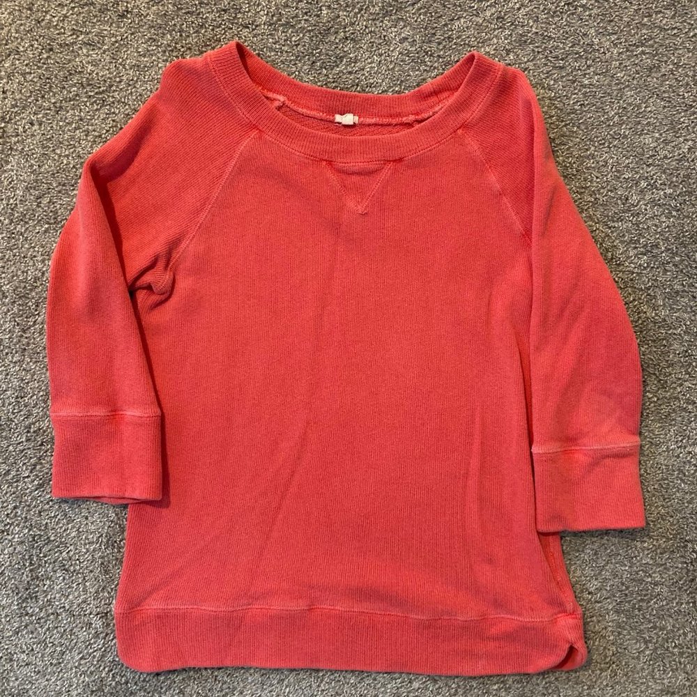 J.Crew Womens Sunwashed Coral Sweatshirt Size XS